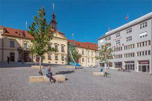 Vodní prvky na Dominikánském náměstí v Brně